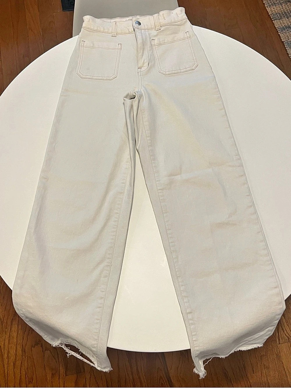 Madewell Emmett Wide-Leg Jeans White Waist 24